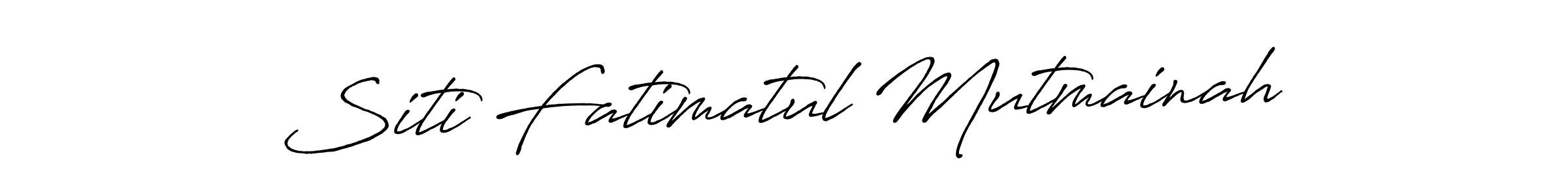 How to Draw Siti Fatimatul Mutmainah signature style? Antro_Vectra_Bolder is a latest design signature styles for name Siti Fatimatul Mutmainah. Siti Fatimatul Mutmainah signature style 7 images and pictures png