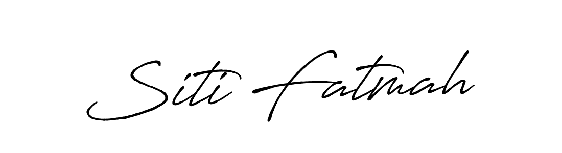 Create a beautiful signature design for name Siti Fatmah. With this signature (Antro_Vectra_Bolder) fonts, you can make a handwritten signature for free. Siti Fatmah signature style 7 images and pictures png