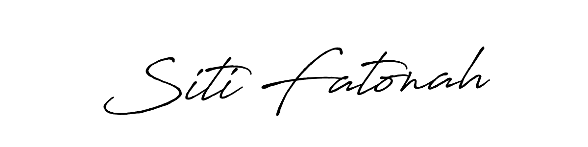 Create a beautiful signature design for name Siti Fatonah. With this signature (Antro_Vectra_Bolder) fonts, you can make a handwritten signature for free. Siti Fatonah signature style 7 images and pictures png