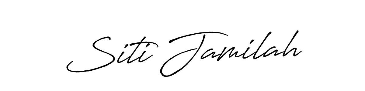 Make a beautiful signature design for name Siti Jamilah. With this signature (Antro_Vectra_Bolder) style, you can create a handwritten signature for free. Siti Jamilah signature style 7 images and pictures png