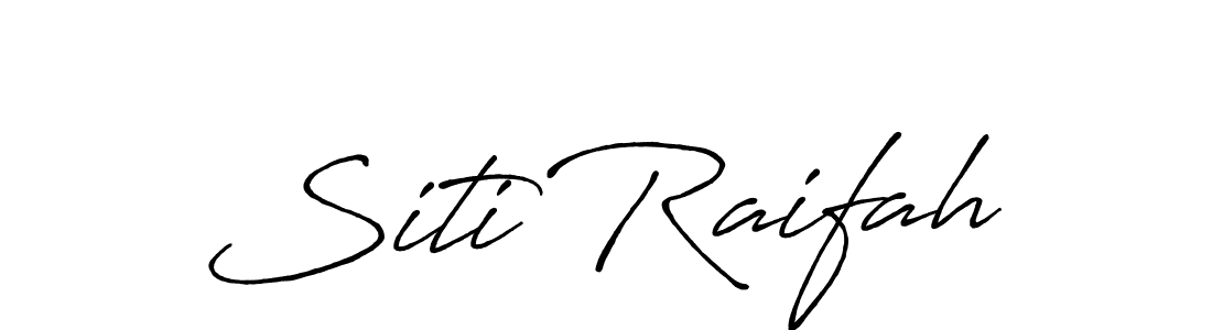 How to make Siti Raifah name signature. Use Antro_Vectra_Bolder style for creating short signs online. This is the latest handwritten sign. Siti Raifah signature style 7 images and pictures png