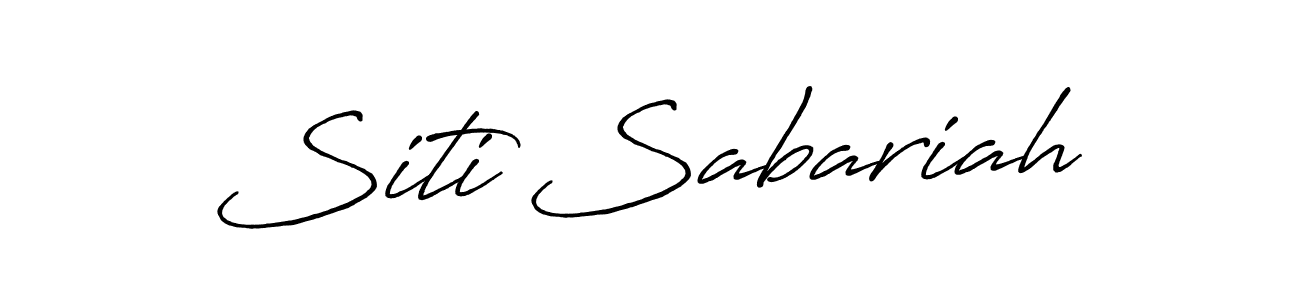 How to make Siti Sabariah name signature. Use Antro_Vectra_Bolder style for creating short signs online. This is the latest handwritten sign. Siti Sabariah signature style 7 images and pictures png
