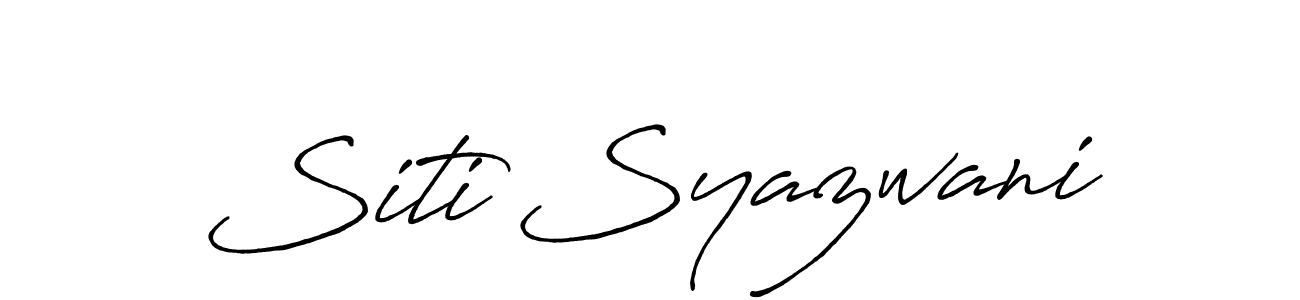 Antro_Vectra_Bolder is a professional signature style that is perfect for those who want to add a touch of class to their signature. It is also a great choice for those who want to make their signature more unique. Get Siti Syazwani name to fancy signature for free. Siti Syazwani signature style 7 images and pictures png