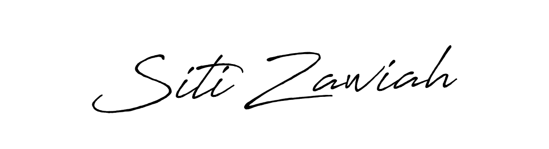 How to make Siti Zawiah name signature. Use Antro_Vectra_Bolder style for creating short signs online. This is the latest handwritten sign. Siti Zawiah signature style 7 images and pictures png