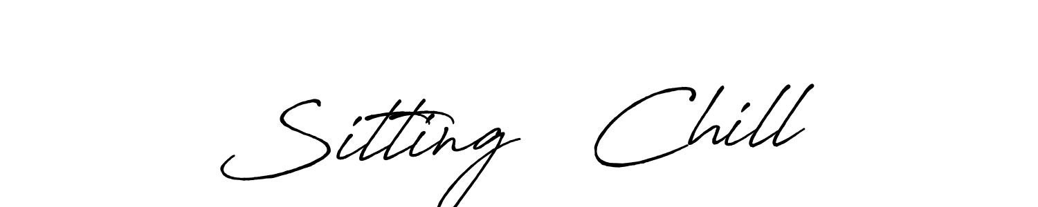 How to Draw Sitting   Chill signature style? Antro_Vectra_Bolder is a latest design signature styles for name Sitting   Chill. Sitting   Chill signature style 7 images and pictures png