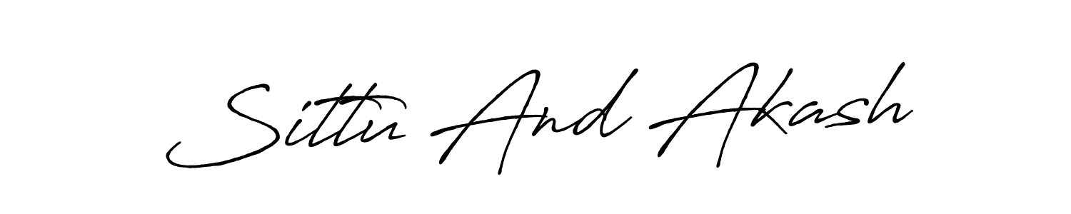 Design your own signature with our free online signature maker. With this signature software, you can create a handwritten (Antro_Vectra_Bolder) signature for name Sittu And Akash. Sittu And Akash signature style 7 images and pictures png