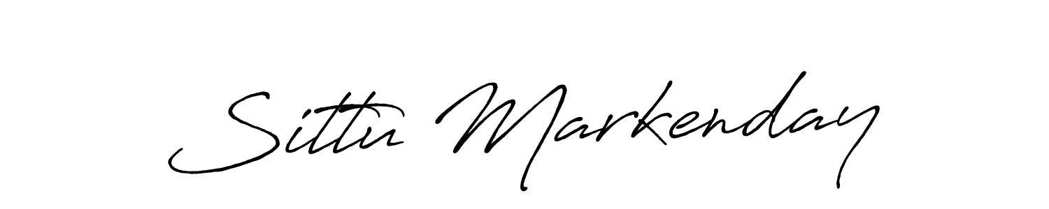 Create a beautiful signature design for name Sittu Markenday. With this signature (Antro_Vectra_Bolder) fonts, you can make a handwritten signature for free. Sittu Markenday signature style 7 images and pictures png