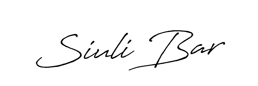 How to make Siuli Bar signature? Antro_Vectra_Bolder is a professional autograph style. Create handwritten signature for Siuli Bar name. Siuli Bar signature style 7 images and pictures png