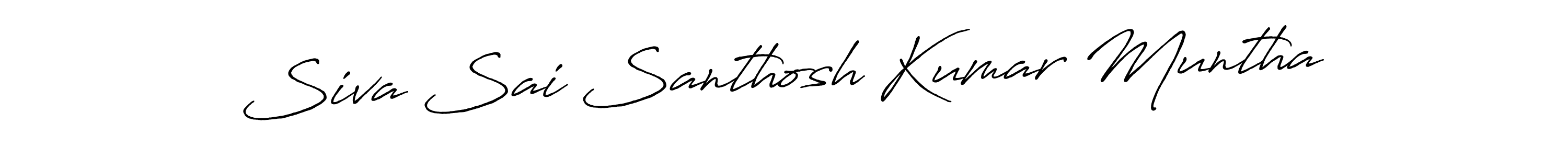 Make a beautiful signature design for name Siva Sai Santhosh Kumar Muntha. With this signature (Antro_Vectra_Bolder) style, you can create a handwritten signature for free. Siva Sai Santhosh Kumar Muntha signature style 7 images and pictures png