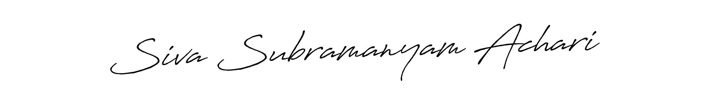 Create a beautiful signature design for name Siva Subramanyam Achari. With this signature (Antro_Vectra_Bolder) fonts, you can make a handwritten signature for free. Siva Subramanyam Achari signature style 7 images and pictures png