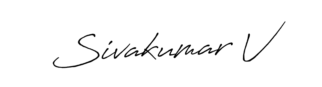 The best way (Antro_Vectra_Bolder) to make a short signature is to pick only two or three words in your name. The name Sivakumar V include a total of six letters. For converting this name. Sivakumar V signature style 7 images and pictures png