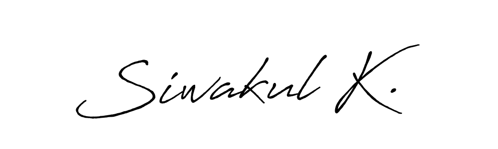 Make a beautiful signature design for name Siwakul K.. With this signature (Antro_Vectra_Bolder) style, you can create a handwritten signature for free. Siwakul K. signature style 7 images and pictures png