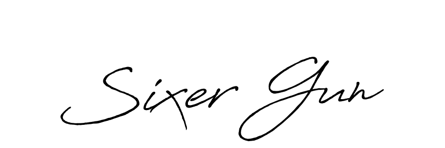 Sixer Gun stylish signature style. Best Handwritten Sign (Antro_Vectra_Bolder) for my name. Handwritten Signature Collection Ideas for my name Sixer Gun. Sixer Gun signature style 7 images and pictures png