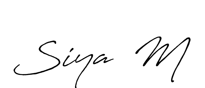 This is the best signature style for the Siya  M name. Also you like these signature font (Antro_Vectra_Bolder). Mix name signature. Siya  M signature style 7 images and pictures png