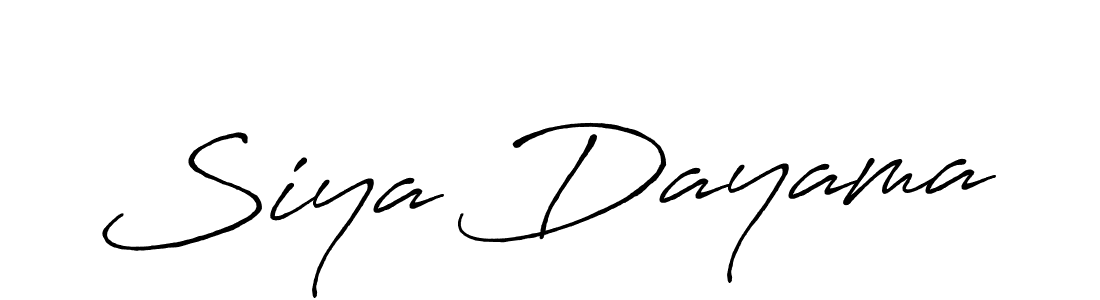 Create a beautiful signature design for name Siya Dayama. With this signature (Antro_Vectra_Bolder) fonts, you can make a handwritten signature for free. Siya Dayama signature style 7 images and pictures png