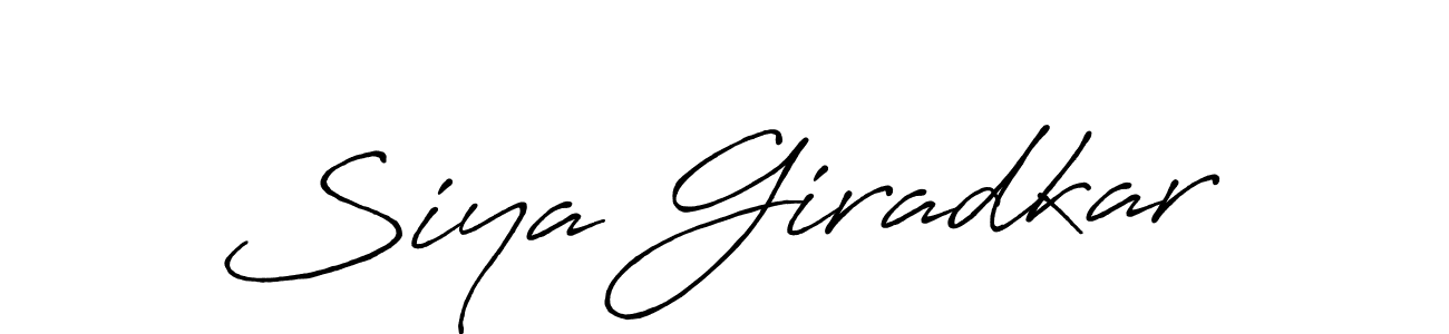 Create a beautiful signature design for name Siya Giradkar. With this signature (Antro_Vectra_Bolder) fonts, you can make a handwritten signature for free. Siya Giradkar signature style 7 images and pictures png