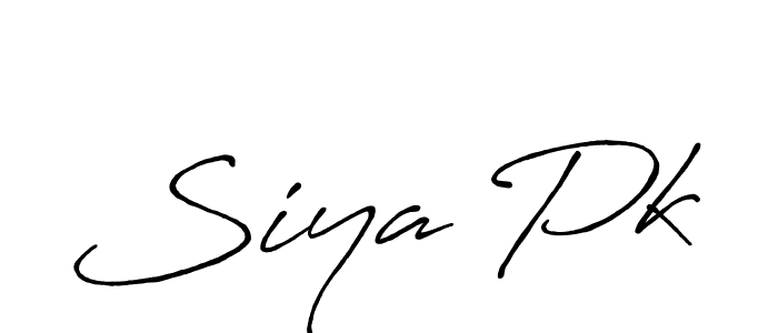 Make a beautiful signature design for name Siya Pk. With this signature (Antro_Vectra_Bolder) style, you can create a handwritten signature for free. Siya Pk signature style 7 images and pictures png