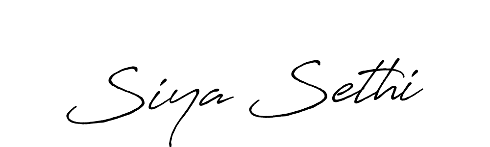 Design your own signature with our free online signature maker. With this signature software, you can create a handwritten (Antro_Vectra_Bolder) signature for name Siya Sethi. Siya Sethi signature style 7 images and pictures png