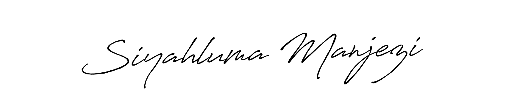 The best way (Antro_Vectra_Bolder) to make a short signature is to pick only two or three words in your name. The name Siyahluma Manjezi include a total of six letters. For converting this name. Siyahluma Manjezi signature style 7 images and pictures png
