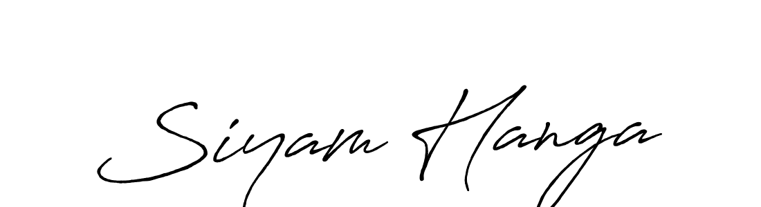 Create a beautiful signature design for name Siyam Hanga. With this signature (Antro_Vectra_Bolder) fonts, you can make a handwritten signature for free. Siyam Hanga signature style 7 images and pictures png