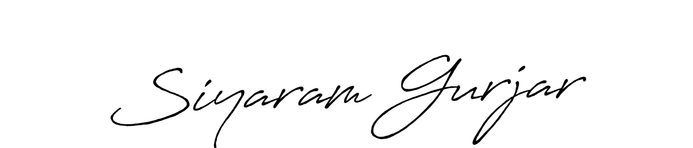 The best way (Antro_Vectra_Bolder) to make a short signature is to pick only two or three words in your name. The name Siyaram Gurjar include a total of six letters. For converting this name. Siyaram Gurjar signature style 7 images and pictures png