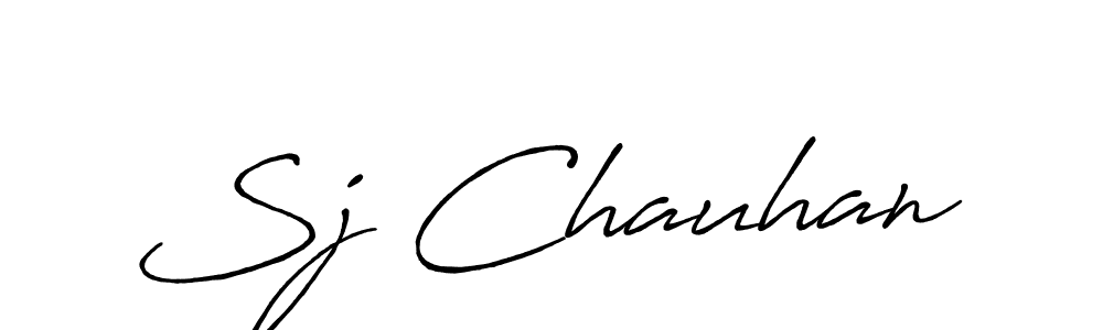 Create a beautiful signature design for name Sj Chauhan. With this signature (Antro_Vectra_Bolder) fonts, you can make a handwritten signature for free. Sj Chauhan signature style 7 images and pictures png