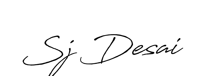 This is the best signature style for the Sj Desai name. Also you like these signature font (Antro_Vectra_Bolder). Mix name signature. Sj Desai signature style 7 images and pictures png