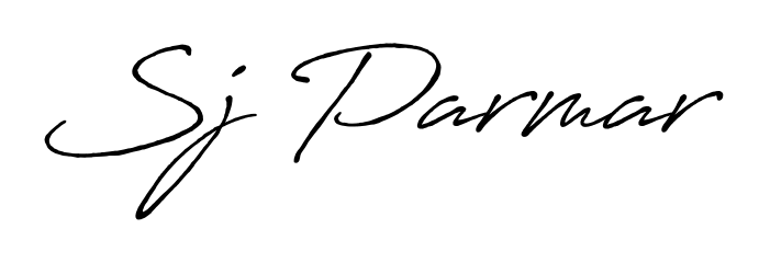 You should practise on your own different ways (Antro_Vectra_Bolder) to write your name (Sj Parmar) in signature. Don't let someone else do it for you. Sj Parmar signature style 7 images and pictures png