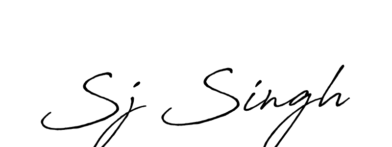 How to make Sj Singh name signature. Use Antro_Vectra_Bolder style for creating short signs online. This is the latest handwritten sign. Sj Singh signature style 7 images and pictures png