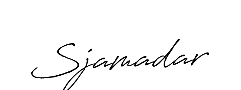 Create a beautiful signature design for name Sjamadar. With this signature (Antro_Vectra_Bolder) fonts, you can make a handwritten signature for free. Sjamadar signature style 7 images and pictures png