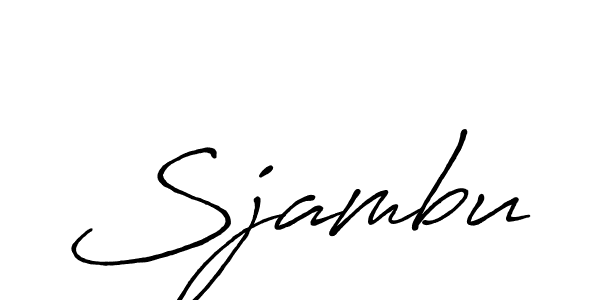 if you are searching for the best signature style for your name Sjambu. so please give up your signature search. here we have designed multiple signature styles  using Antro_Vectra_Bolder. Sjambu signature style 7 images and pictures png