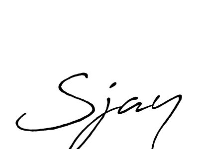 if you are searching for the best signature style for your name Sjay. so please give up your signature search. here we have designed multiple signature styles  using Antro_Vectra_Bolder. Sjay signature style 7 images and pictures png