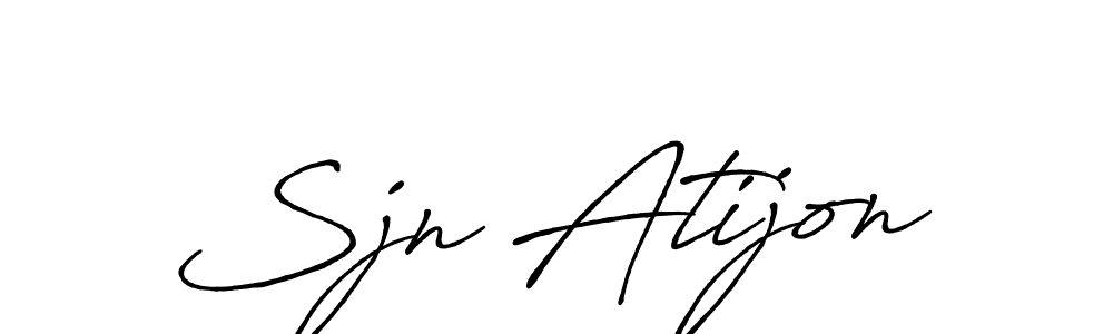 Create a beautiful signature design for name Sjn Atijon. With this signature (Antro_Vectra_Bolder) fonts, you can make a handwritten signature for free. Sjn Atijon signature style 7 images and pictures png