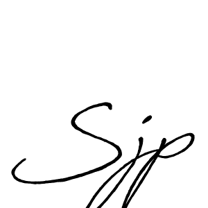 Make a beautiful signature design for name Sjp. With this signature (Antro_Vectra_Bolder) style, you can create a handwritten signature for free. Sjp signature style 7 images and pictures png