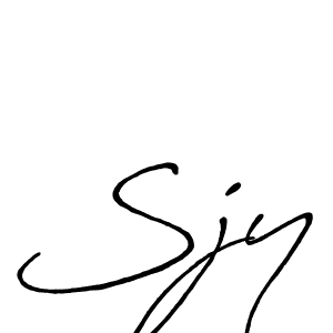 How to make Sjy name signature. Use Antro_Vectra_Bolder style for creating short signs online. This is the latest handwritten sign. Sjy signature style 7 images and pictures png