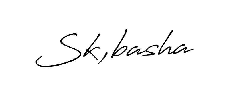 Make a beautiful signature design for name Sk,basha. With this signature (Antro_Vectra_Bolder) style, you can create a handwritten signature for free. Sk,basha signature style 7 images and pictures png