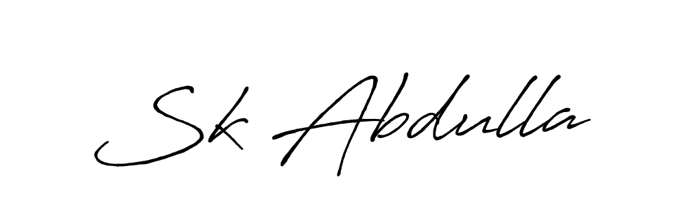 How to make Sk Abdulla name signature. Use Antro_Vectra_Bolder style for creating short signs online. This is the latest handwritten sign. Sk Abdulla signature style 7 images and pictures png