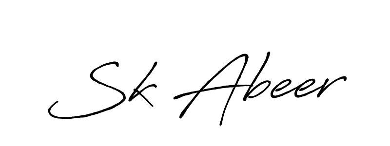 Also we have Sk Abeer name is the best signature style. Create professional handwritten signature collection using Antro_Vectra_Bolder autograph style. Sk Abeer signature style 7 images and pictures png