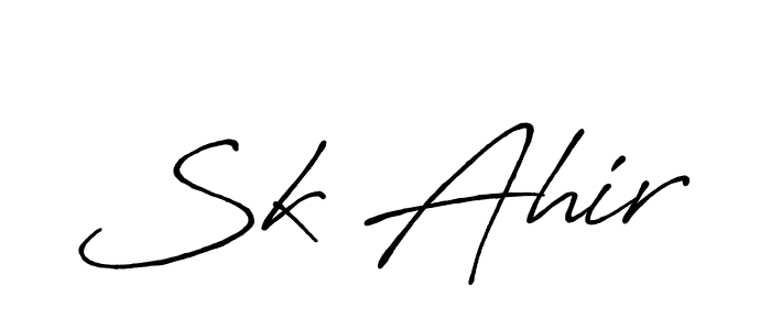 Antro_Vectra_Bolder is a professional signature style that is perfect for those who want to add a touch of class to their signature. It is also a great choice for those who want to make their signature more unique. Get Sk Ahir name to fancy signature for free. Sk Ahir signature style 7 images and pictures png