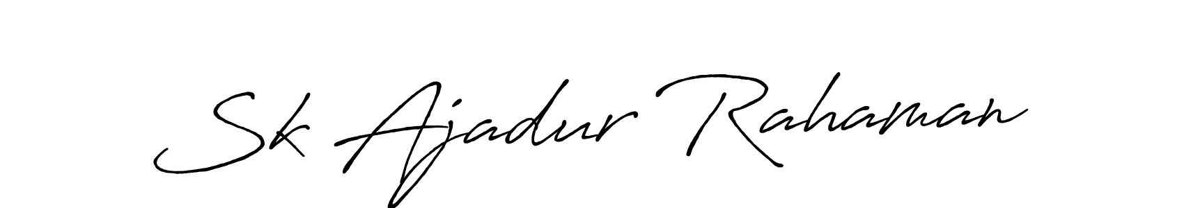 Create a beautiful signature design for name Sk Ajadur Rahaman. With this signature (Antro_Vectra_Bolder) fonts, you can make a handwritten signature for free. Sk Ajadur Rahaman signature style 7 images and pictures png