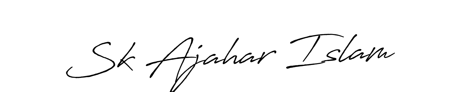 How to make Sk Ajahar Islam name signature. Use Antro_Vectra_Bolder style for creating short signs online. This is the latest handwritten sign. Sk Ajahar Islam signature style 7 images and pictures png