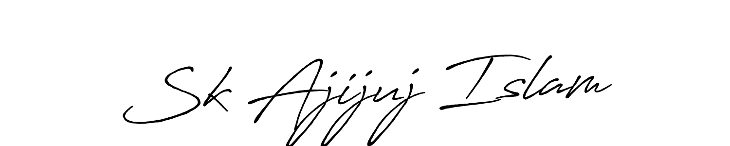 Create a beautiful signature design for name Sk Ajijuj Islam. With this signature (Antro_Vectra_Bolder) fonts, you can make a handwritten signature for free. Sk Ajijuj Islam signature style 7 images and pictures png