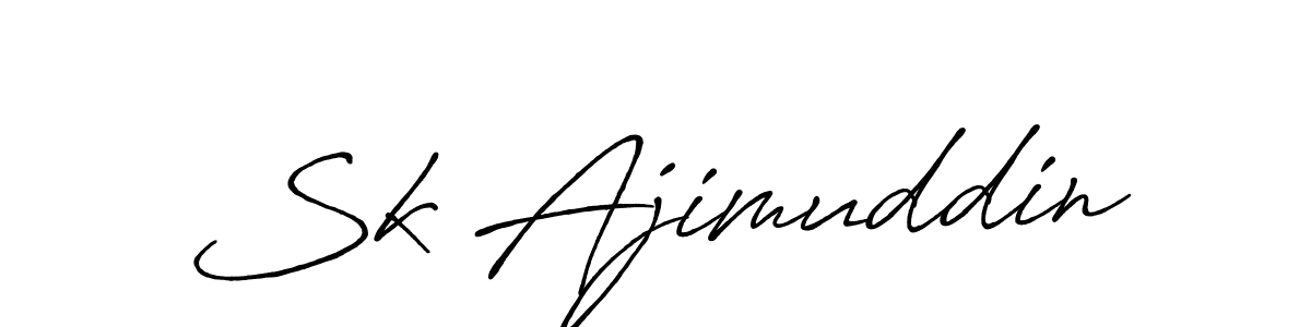 Make a beautiful signature design for name Sk Ajimuddin. With this signature (Antro_Vectra_Bolder) style, you can create a handwritten signature for free. Sk Ajimuddin signature style 7 images and pictures png