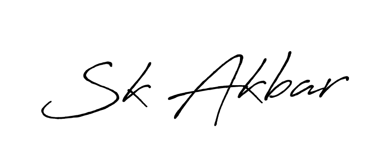 Create a beautiful signature design for name Sk Akbar. With this signature (Antro_Vectra_Bolder) fonts, you can make a handwritten signature for free. Sk Akbar signature style 7 images and pictures png