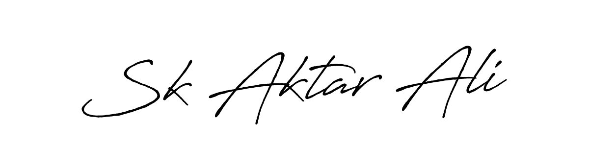 Make a beautiful signature design for name Sk Aktar Ali. With this signature (Antro_Vectra_Bolder) style, you can create a handwritten signature for free. Sk Aktar Ali signature style 7 images and pictures png