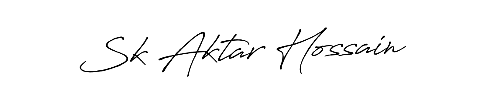 Create a beautiful signature design for name Sk Aktar Hossain. With this signature (Antro_Vectra_Bolder) fonts, you can make a handwritten signature for free. Sk Aktar Hossain signature style 7 images and pictures png