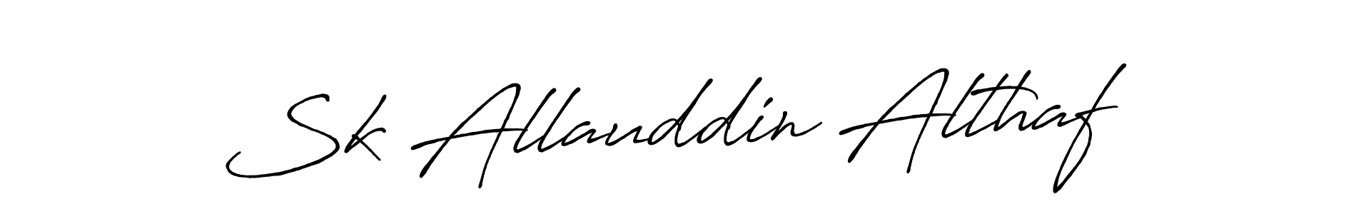 How to make Sk Allauddin Althaf name signature. Use Antro_Vectra_Bolder style for creating short signs online. This is the latest handwritten sign. Sk Allauddin Althaf signature style 7 images and pictures png