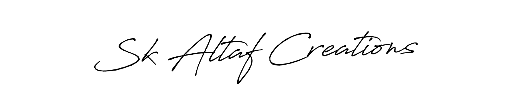 How to make Sk Altaf Creations name signature. Use Antro_Vectra_Bolder style for creating short signs online. This is the latest handwritten sign. Sk Altaf Creations signature style 7 images and pictures png