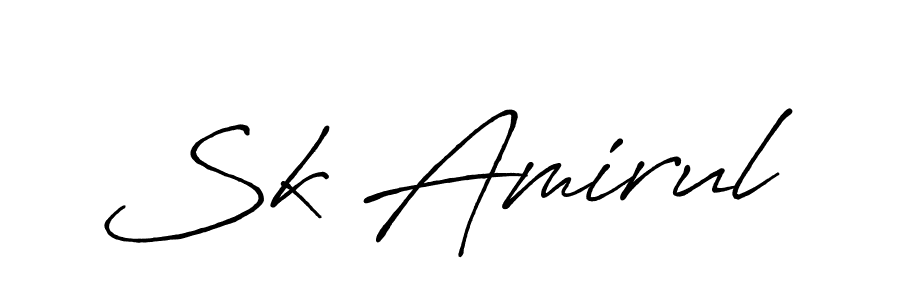 Make a beautiful signature design for name Sk Amirul. With this signature (Antro_Vectra_Bolder) style, you can create a handwritten signature for free. Sk Amirul signature style 7 images and pictures png