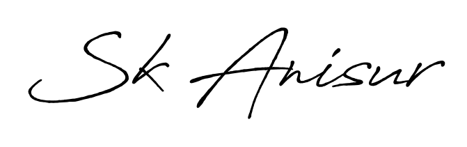 Quickly download Sk Anisur name signature in high-resolution PNG using Antro_Vectra_Bolder style. Ready to insert into PDFs and online applications. Sk Anisur signature style 7 images and pictures png